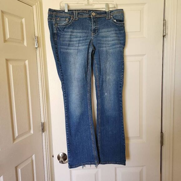 Rue21 13 / 14 are slim boot Dark Blue jeans denim women's - Picture 4 of 7